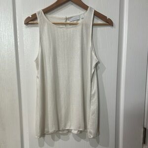 New York and Company size small sleeveless ribbed cream Sheen sparkle top
